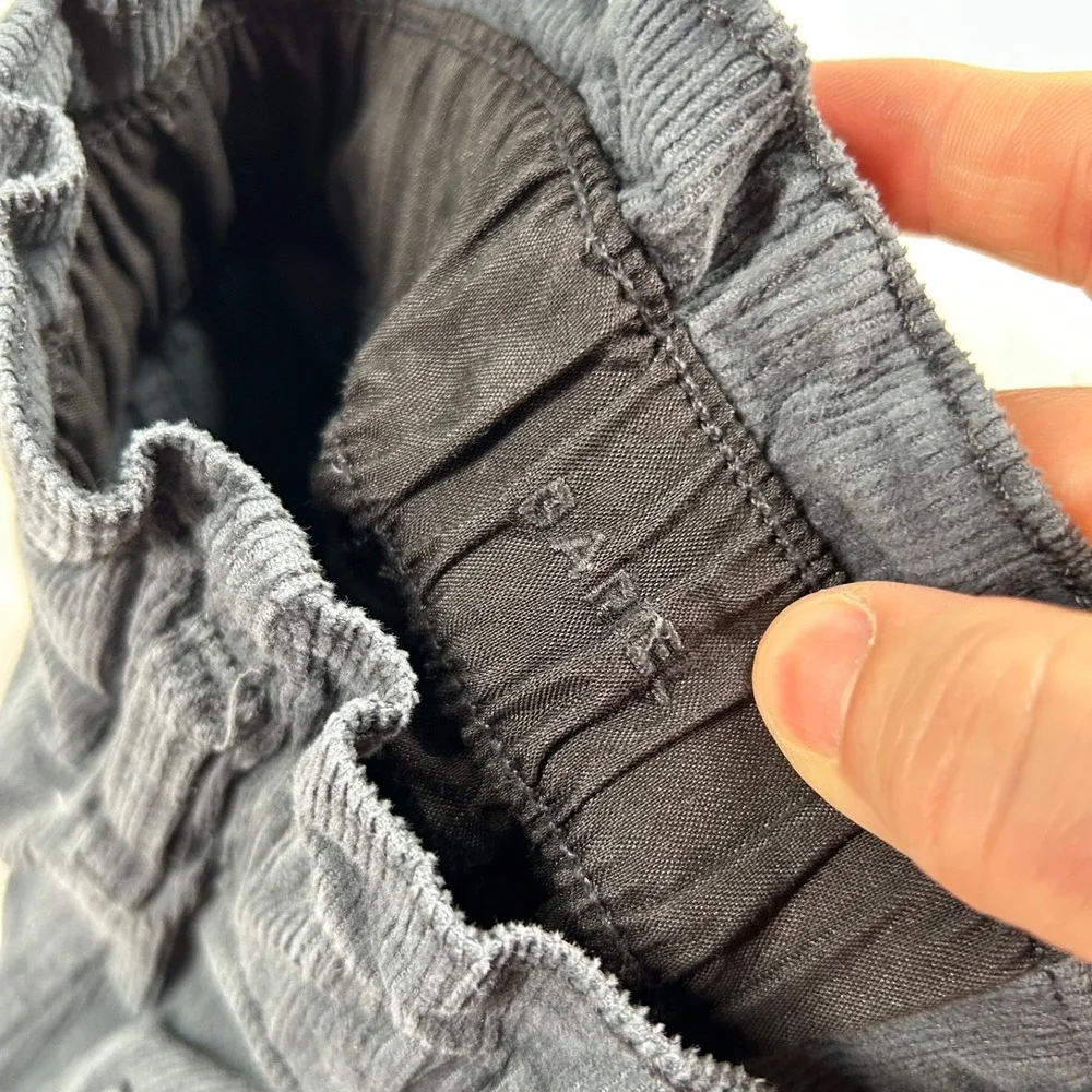 American Eagle Barrel Jeans Womens 2 Corduroy Stretch Gray Paperbag Waist